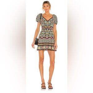 Alice + Olivia Dana Puff Sleeve Flare dress size 14